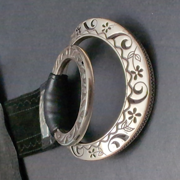 Brighton Women's Black Soft Suede Double Buckle Belt.M. - Picture 3 of 10